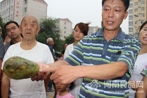 “茄子都腐爛一半了，就這他們園長還說要將腐爛的切掉，加點肉燉燉讓孩子吃！”一男子拿著一個腐爛的茄子顯得十分氣憤。