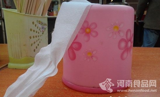 鄭州餐館多用劣質衛生紙